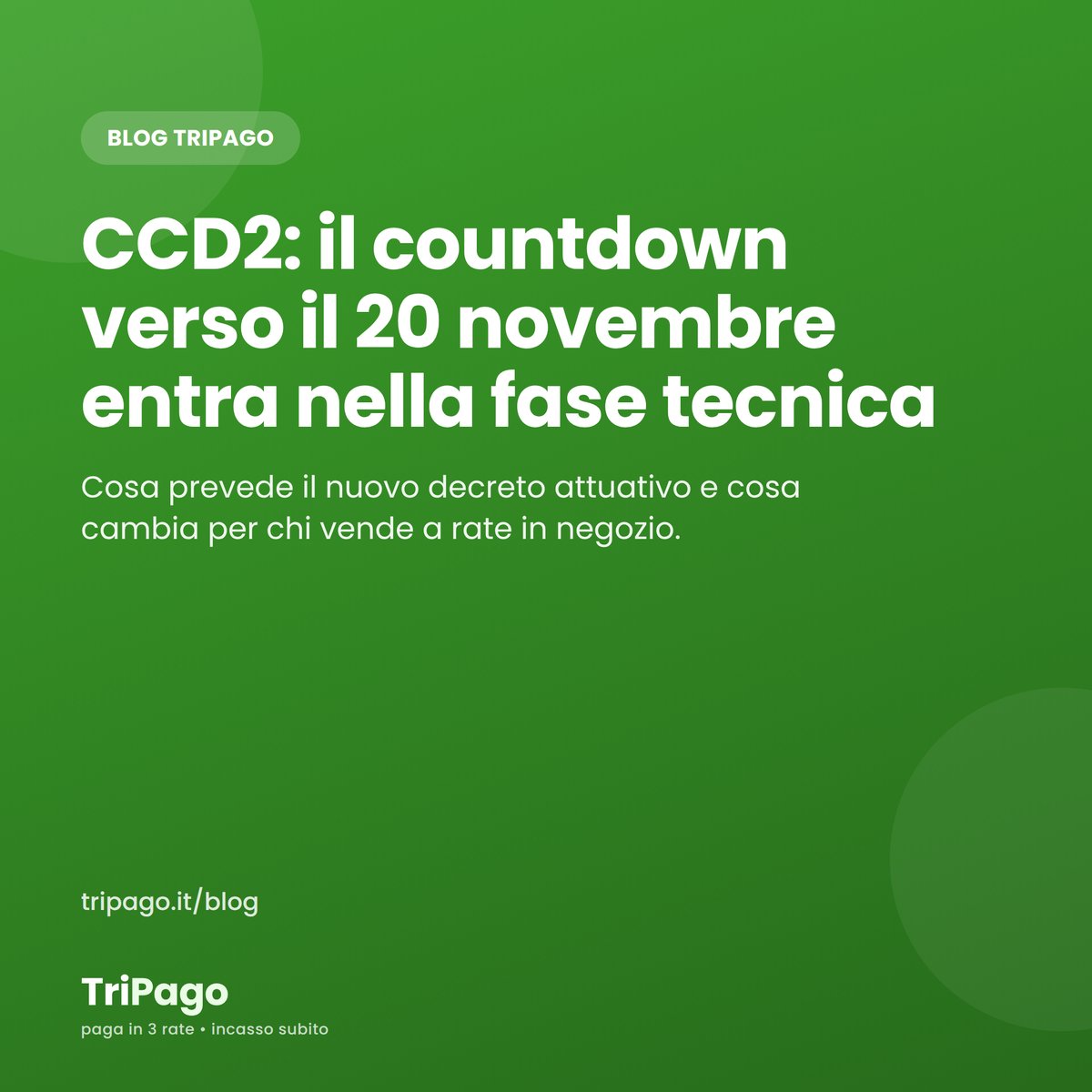 CCD2, decreto CICR attuativo: cosa cambia dal 20 novembre